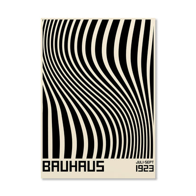 Black & White Lines Illusion Bauhaus Poster