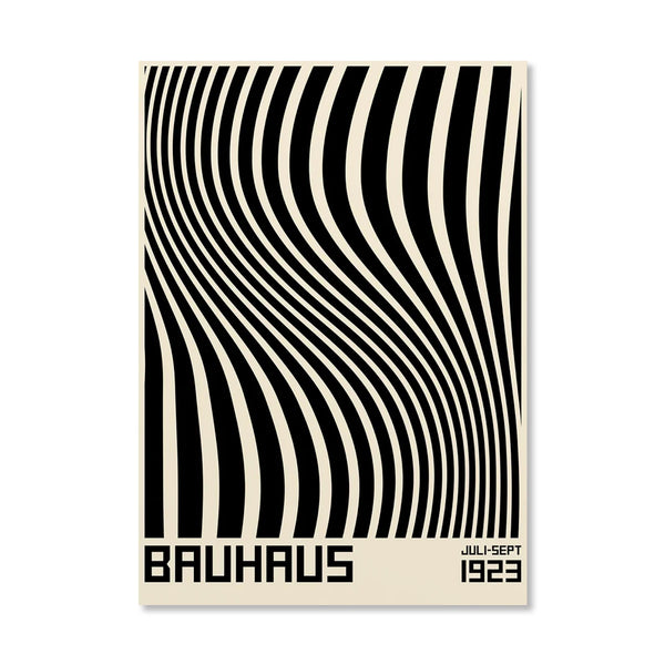 Black & White Lines Illusion Bauhaus Poster