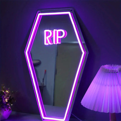 RIP Gravestone Neon Wall Mirror Product variant
