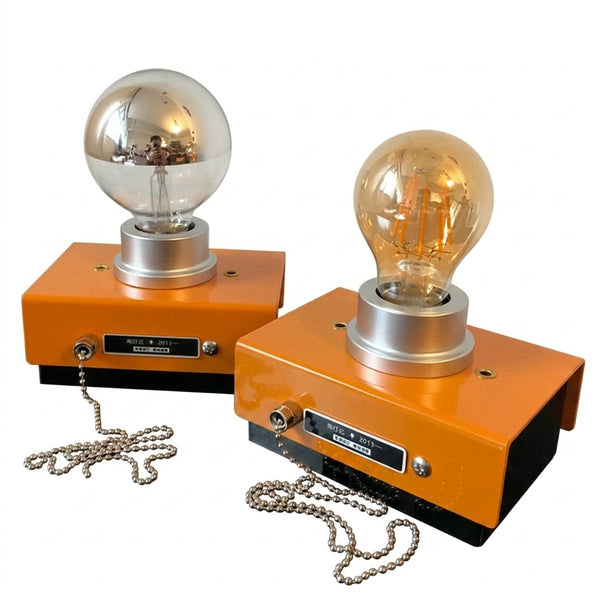 Retro Industrial Orange Table Lamps
