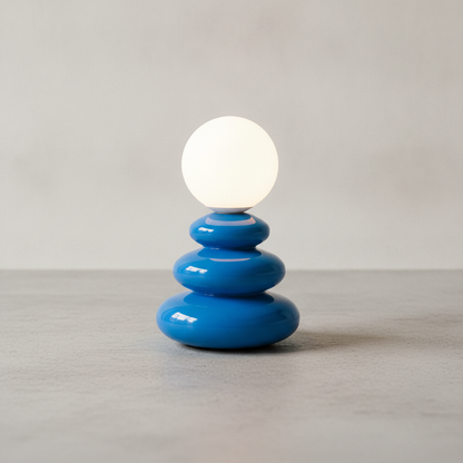 Ceramic Stacked LED Table Lamp - WH-18 Blue