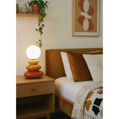 Ceramic Stacked LED Table Lamp - lifestyle 1