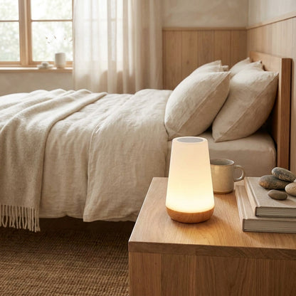 Dimmable Touch Night Lamp Wood Base - lifestyle 1