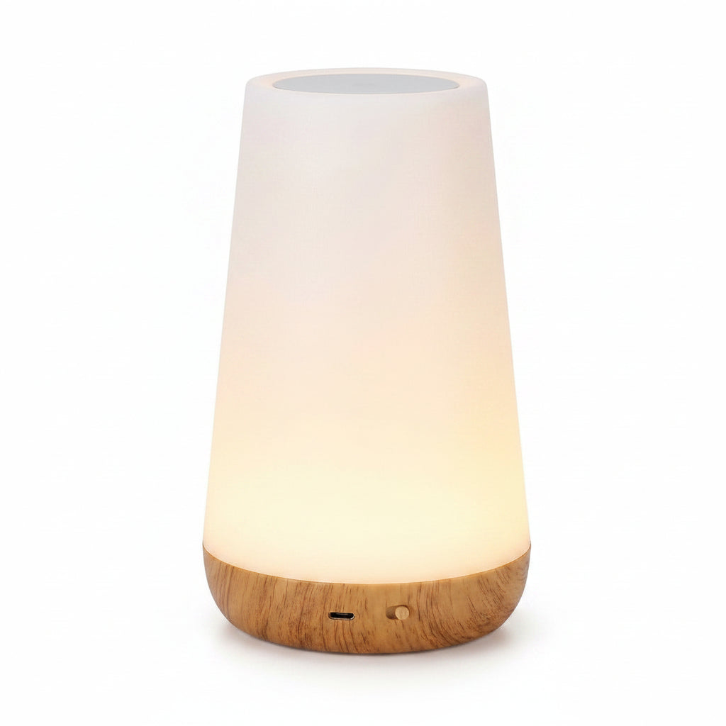 Dimmable Touch Night Lamp Wood Base