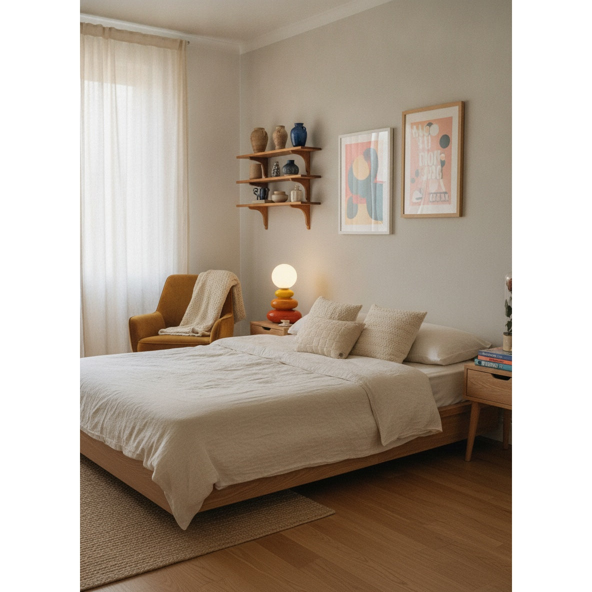 Ceramic Stacked LED Table Lamp - lifestyle 3