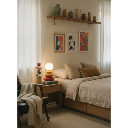 Ceramic Stacked LED Table Lamp - lifestyle 2