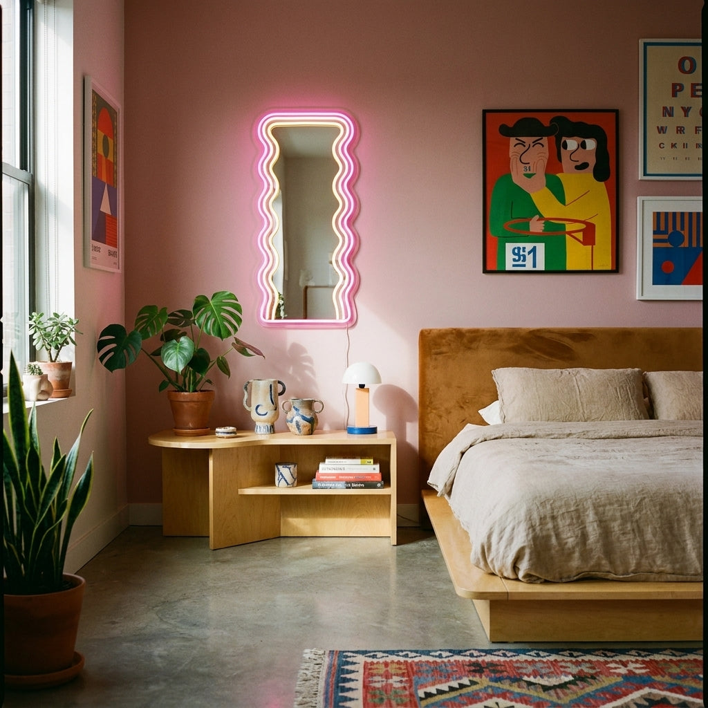 Wavy Mirror LED Neon Sign - lifestyle 2