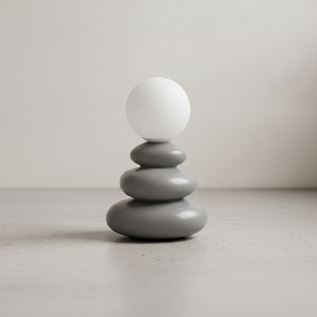 Ceramic Stacked LED Table Lamp - WH-18 Gray