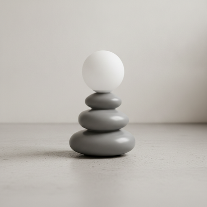Ceramic Stacked LED Table Lamp - WH-18 Gray