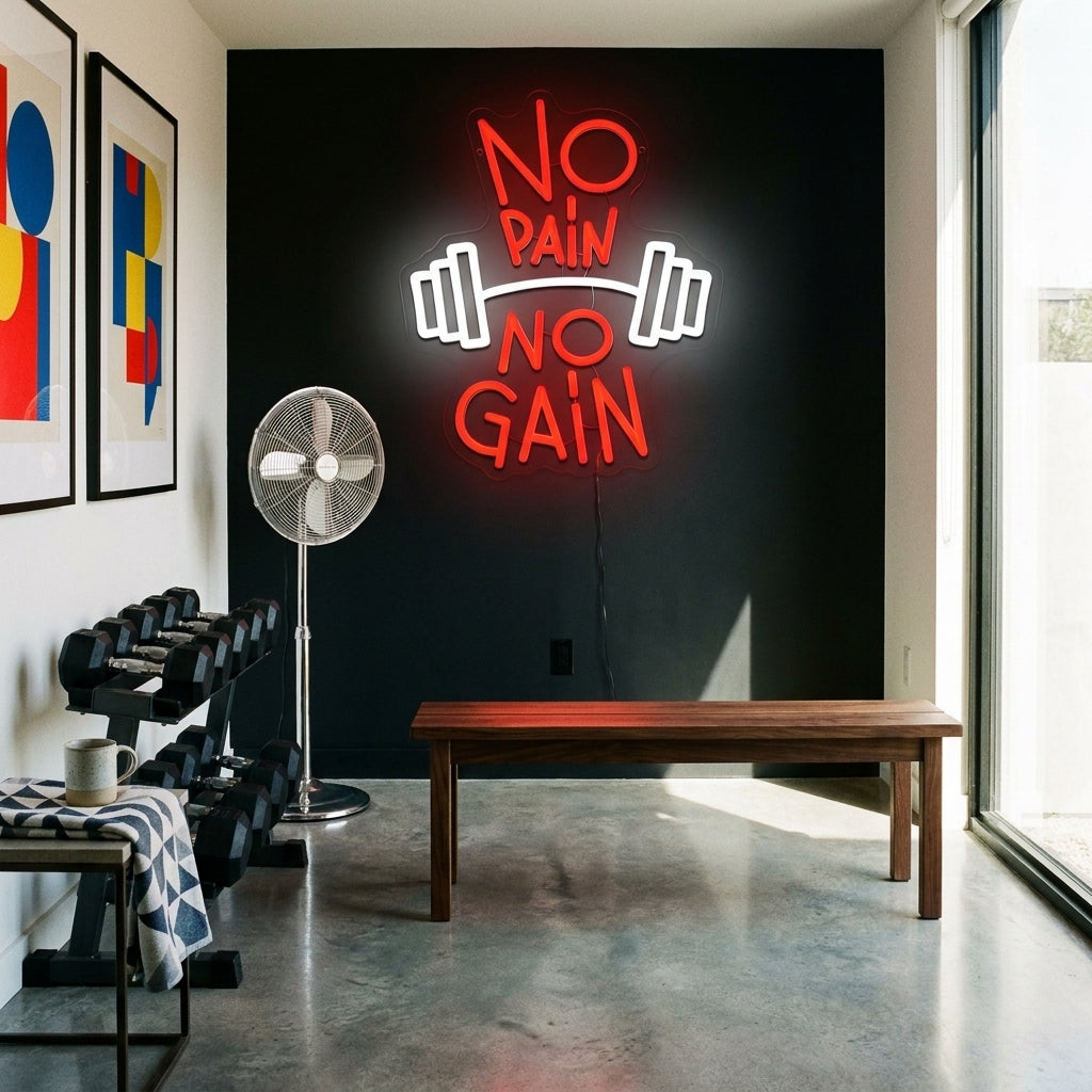 No Pain No Gain Neon Sign - lifestyle 1