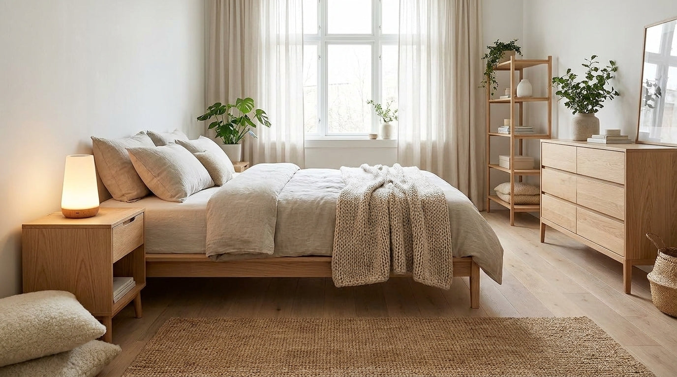 Dimmable Touch Night Lamp Wood Base - lifestyle 3