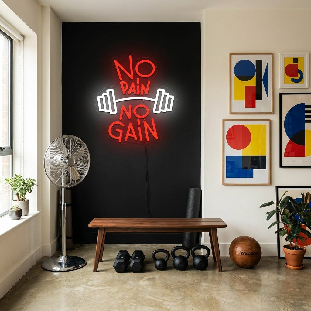 No Pain No Gain Neon Sign - lifestyle 2