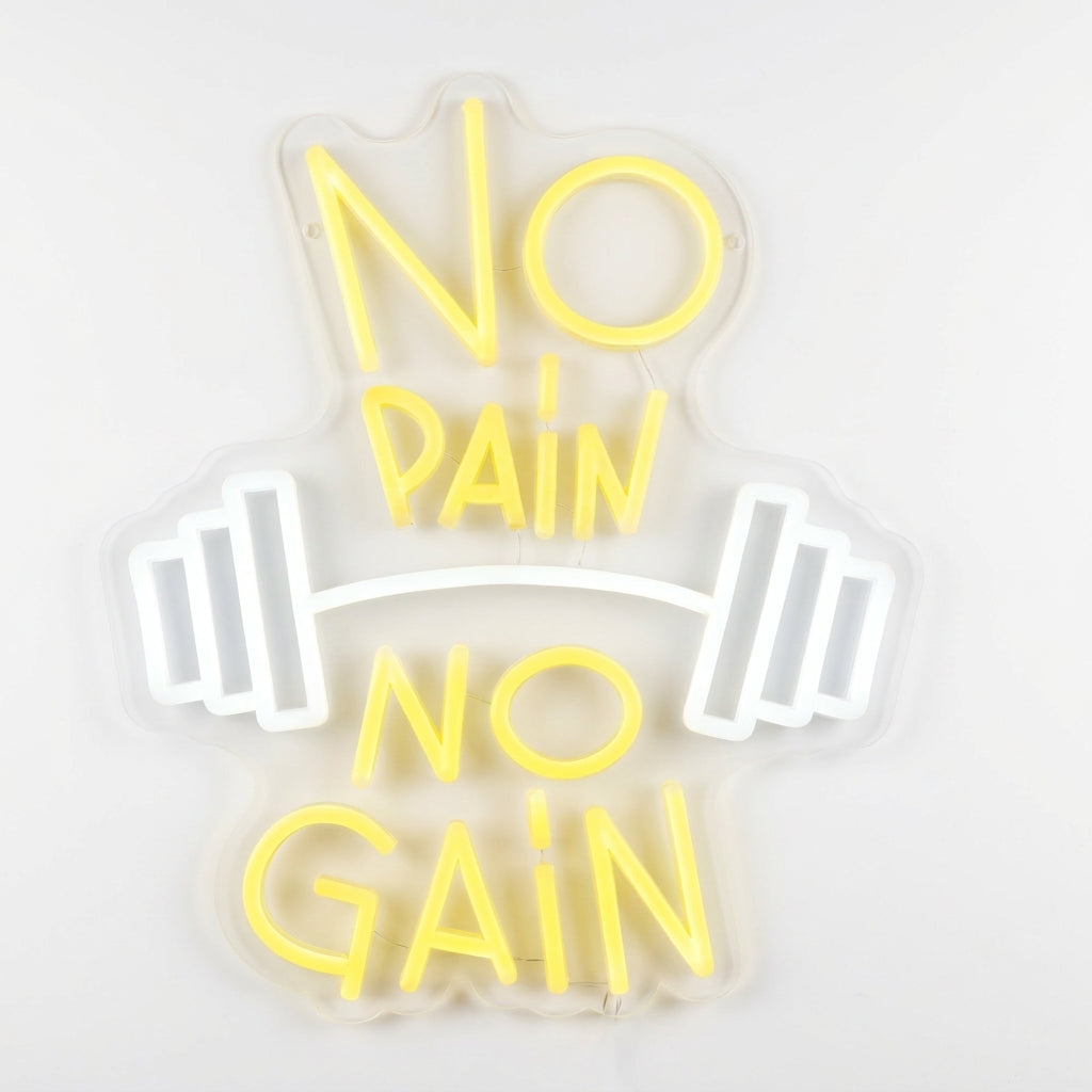 No Pain No Gain Neon Sign - 37X31Cm