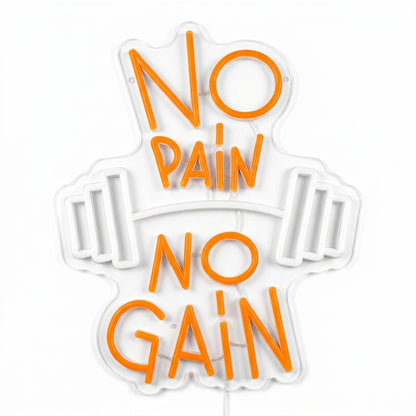 No Pain No Gain Neon Sign - 35x29cm-orange