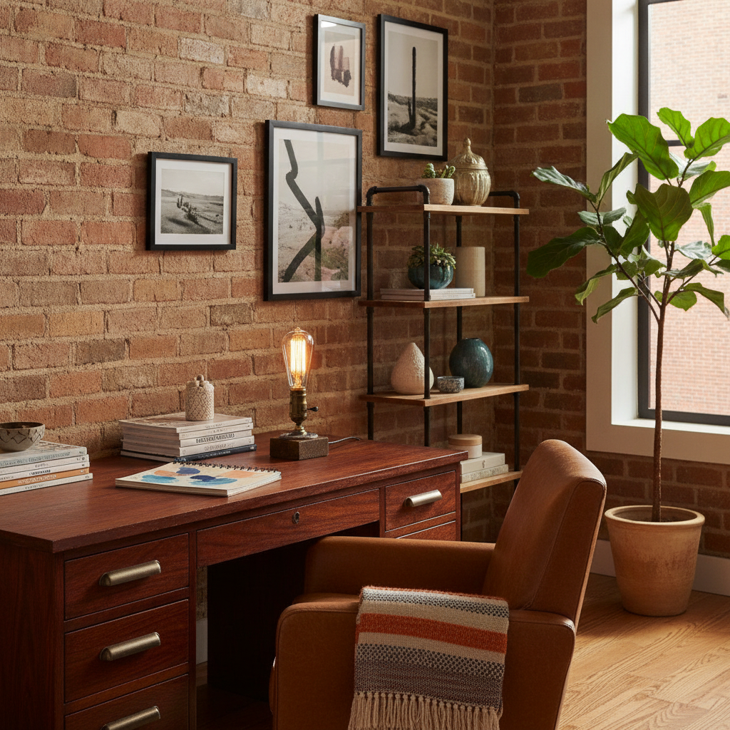 Vintage Wood Industrial Table Lamp - lifestyle 2