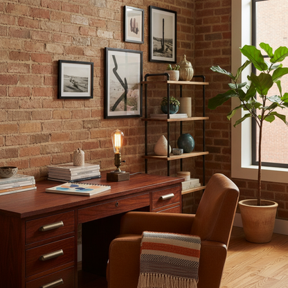 Vintage Wood Industrial Table Lamp - lifestyle 2