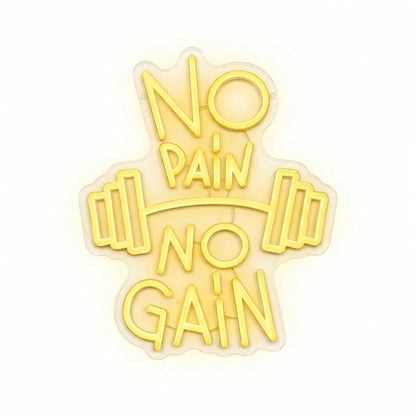 No Pain No Gain Neon Sign - 35x29cm-YELLOW
