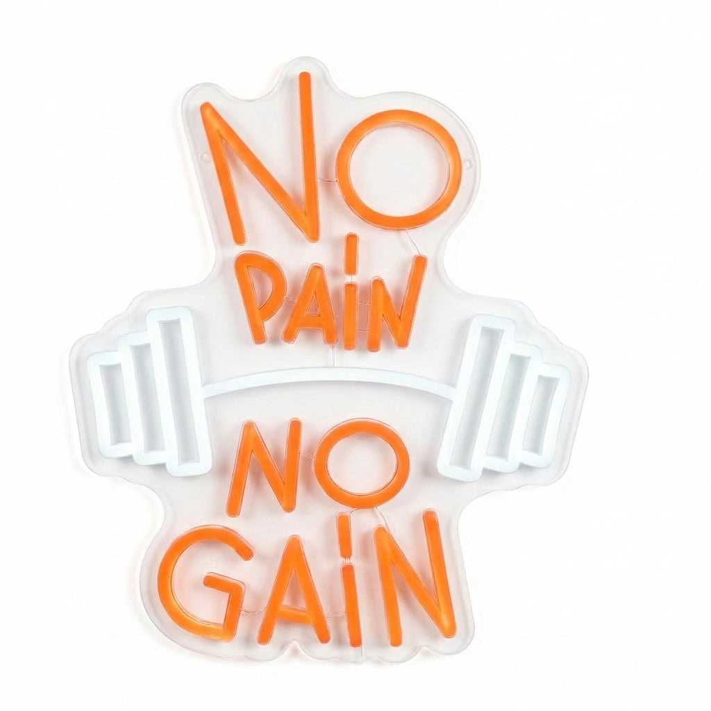 No Pain No Gain Neon Sign - 37x31cm 2