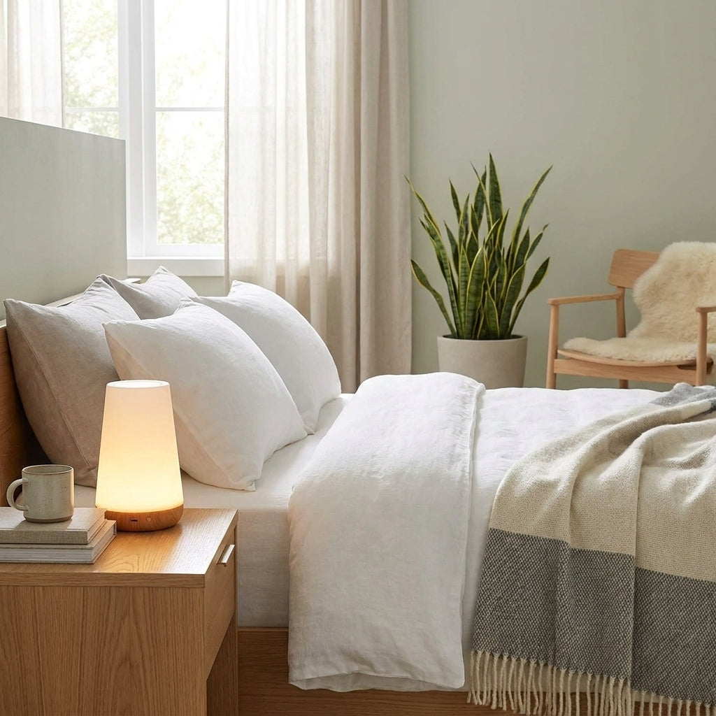 Dimmable Touch Night Lamp Wood Base - lifestyle 2