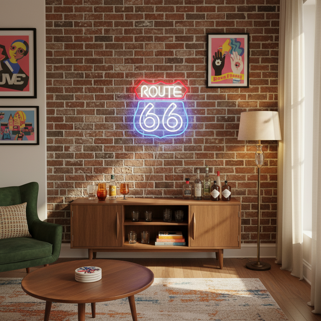 Route 66 Acrylic Neon Sign - lifestyle 3