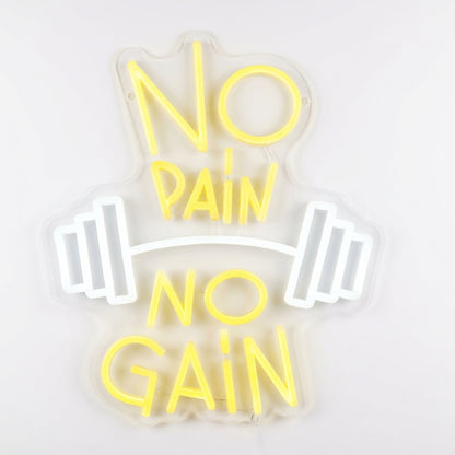 No Pain No Gain Neon Sign - 37X31Cm