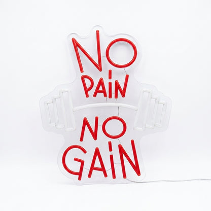 No Pain No Gain Neon Sign - 14.6 x 12.2 inches