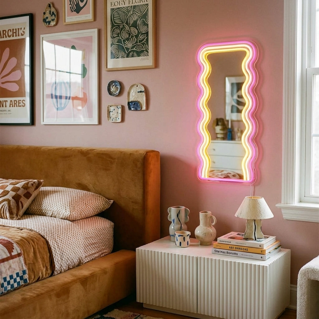 Wavy Mirror LED Neon Sign - lifestyle 1