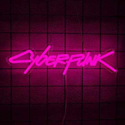 Cyberpunk Neon Sign, Pink Letter Sign, Used For Wall Decor, Unique Gift For Computer Enthusiasts, E-Sports Room, Man Cave Decor.  Product variant