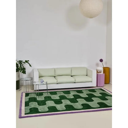 Modern Wavy Geometric Rug