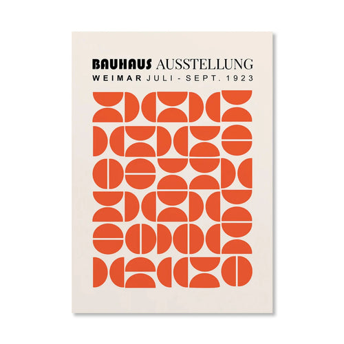Abstract Geometric Orange Bauhaus Poster