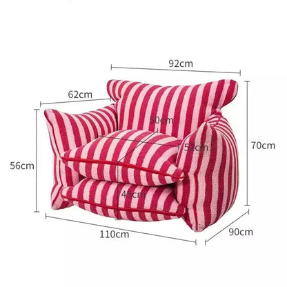 Red Striped Lazy Sofa Chair  Product variant