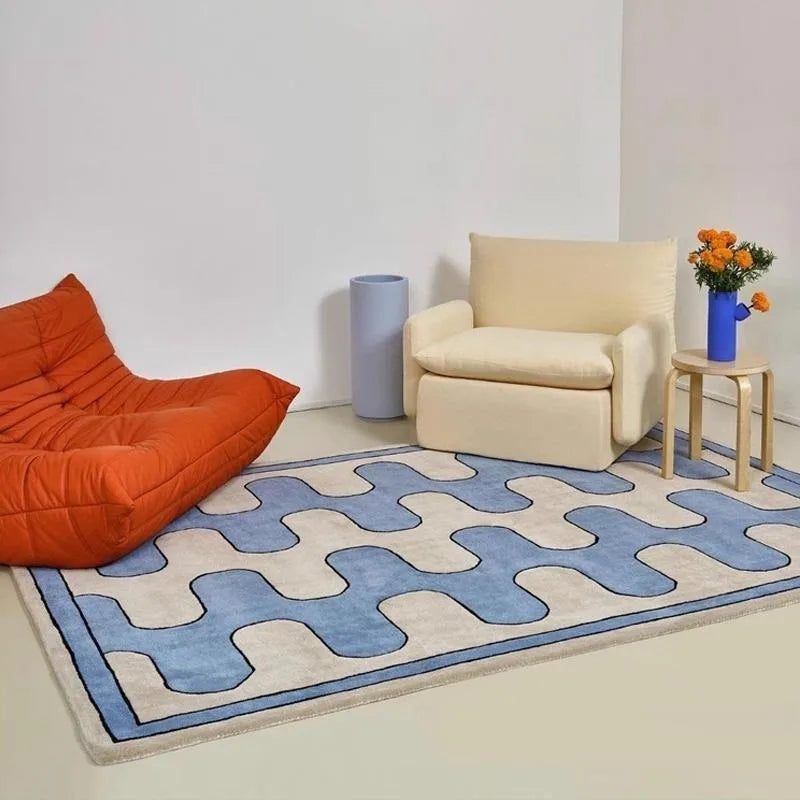 Modern Wavy Geometric Rug