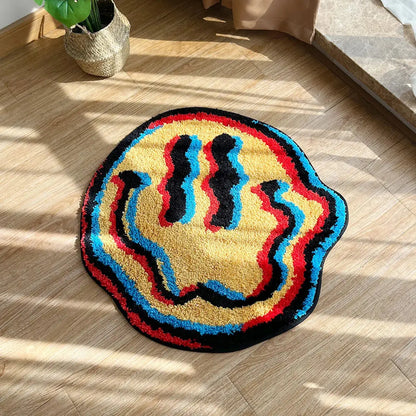 Glitch Smiling Tufted Rug  Product variant