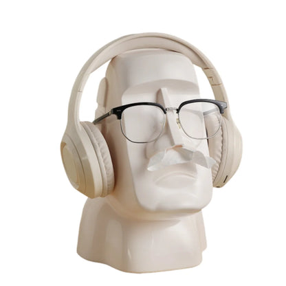 Stone Statue Tissue Box Headphone Holder