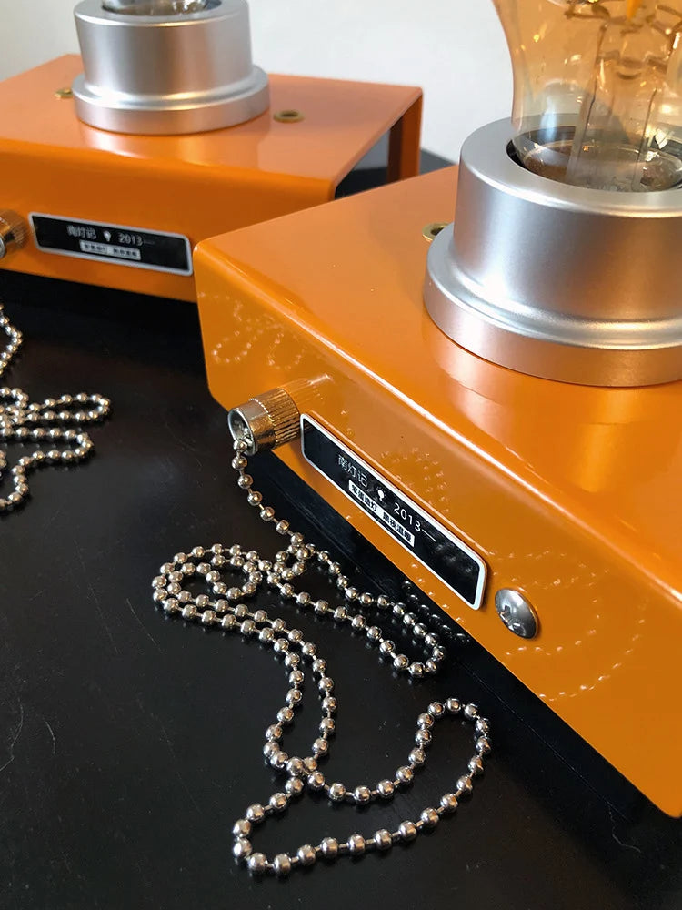 Retro Industrial Orange Table Lamps