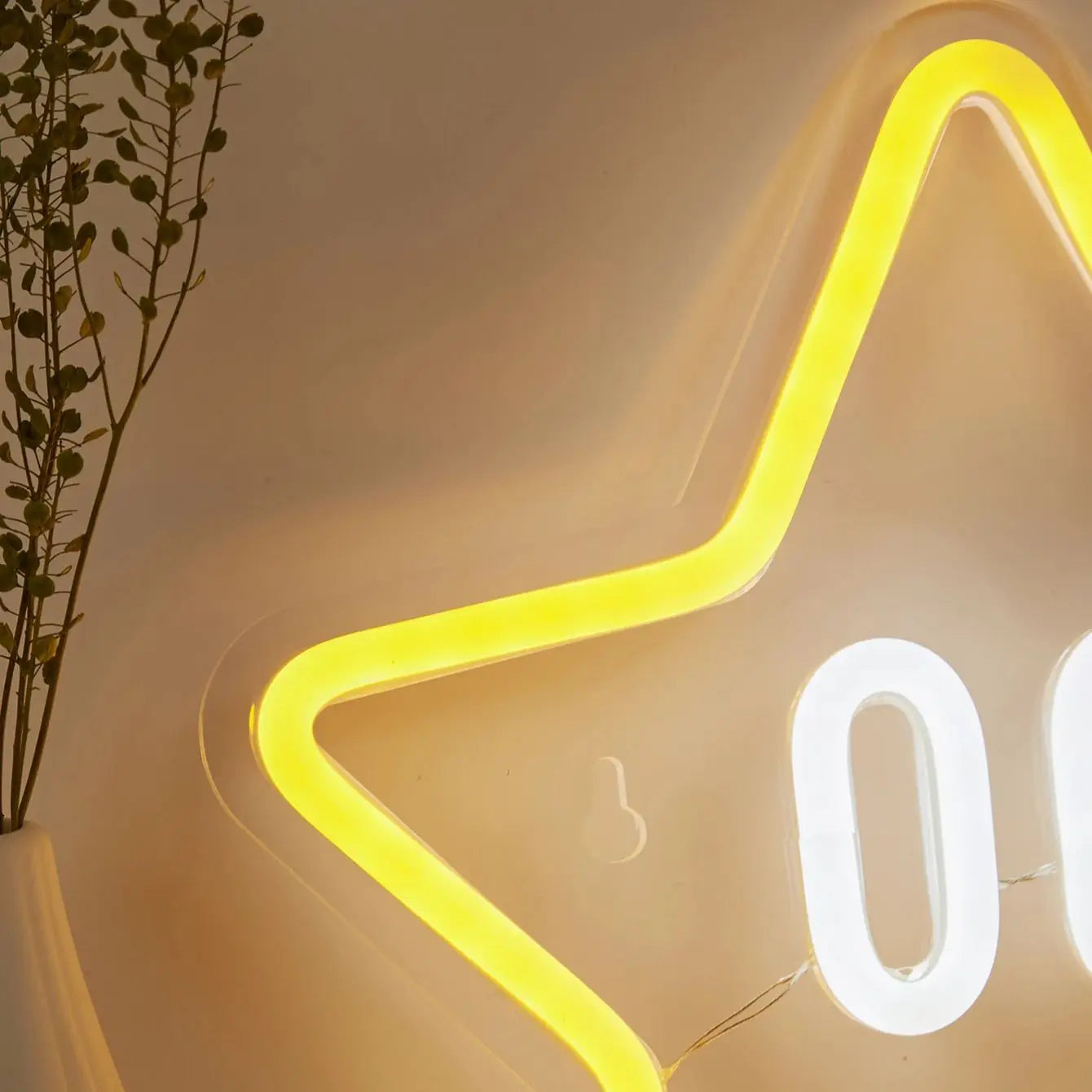 Chi-Buy 1PC Cartoon Star Shape LED Neon Sign USB Powered Wall Decoration Neon Light Signs Suitable For Party, Wedding  Product variant