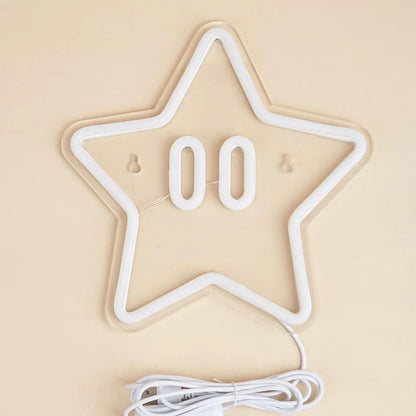 Chi-Buy 1PC Cartoon Star Shape LED Neon Sign USB Powered Wall Decoration Neon Light Signs Suitable For Party, Wedding  Product variant