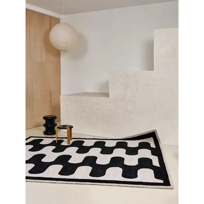 Modern Wavy Geometric Rug