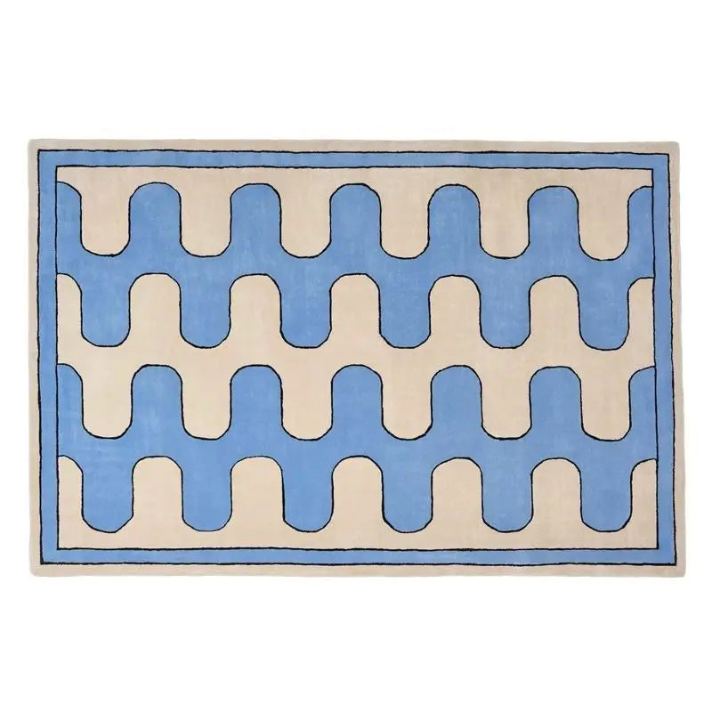 Modern Wavy Geometric Rug