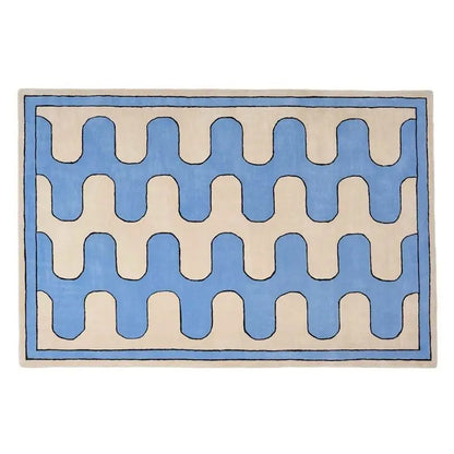Modern Wavy Geometric Rug