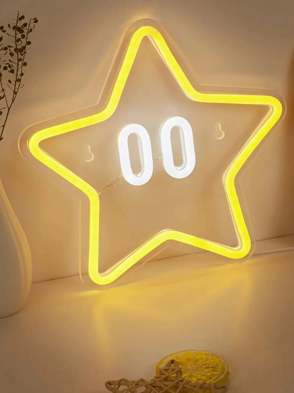 Chi-Buy 1PC Cartoon Star Shape LED Neon Sign USB Powered Wall Decoration Neon Light Signs Suitable For Party, Wedding  Product variant