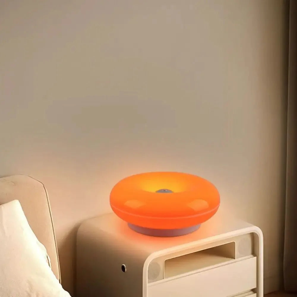 Tricolor Lighting Plastic Donut Wall Lamp Modern Energy Saving Touch Switch Lamp Dimmable USB Plug Desk Lamp Bedroom  Product variant