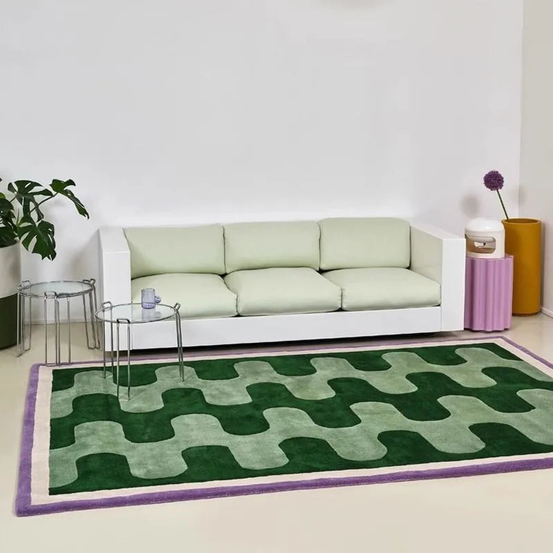 Modern Wavy Geometric Rug