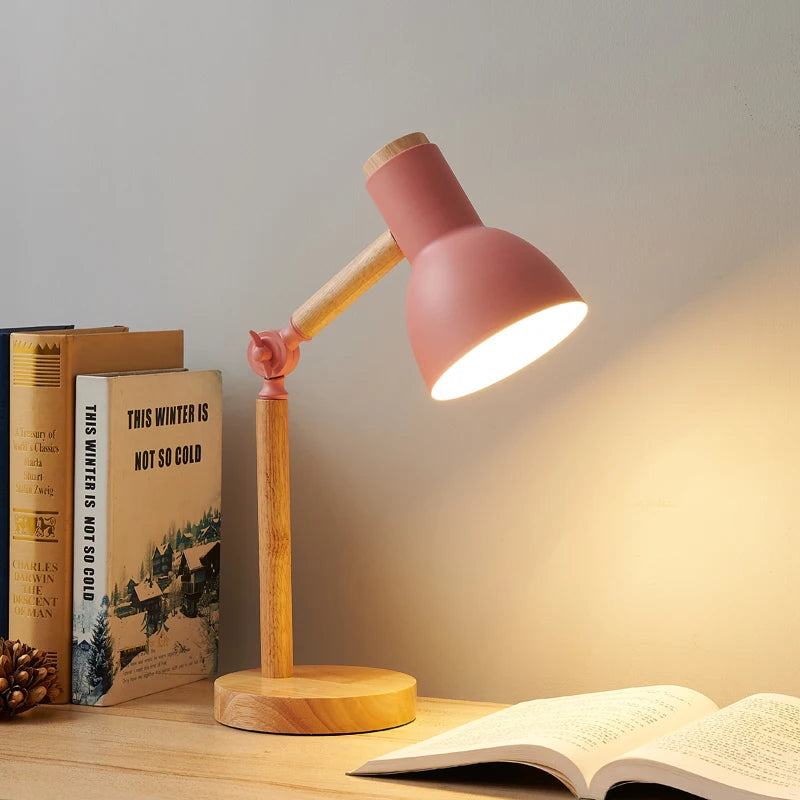 Wooden Art LED Desk Lamp