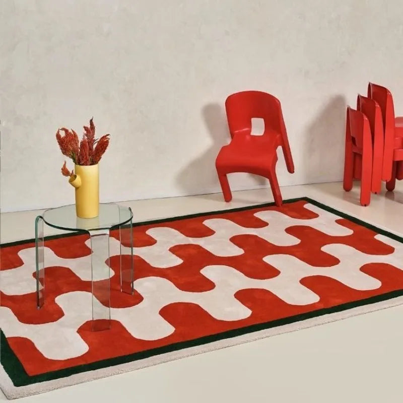 Modern Wavy Geometric Rug