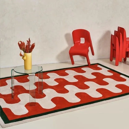 Modern Wavy Geometric Rug