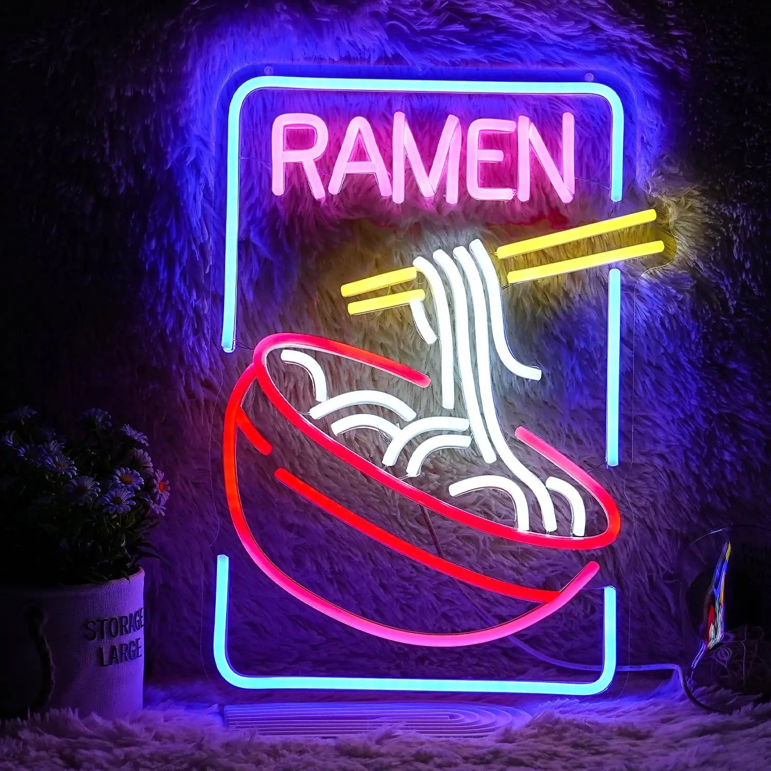 USB Dimmable Ramen Bowl Neon Sign with Noodles and Chopsticks LED Light for Japanese Restaurant Kitchen Decor Vibrant Wall Art  Product variant