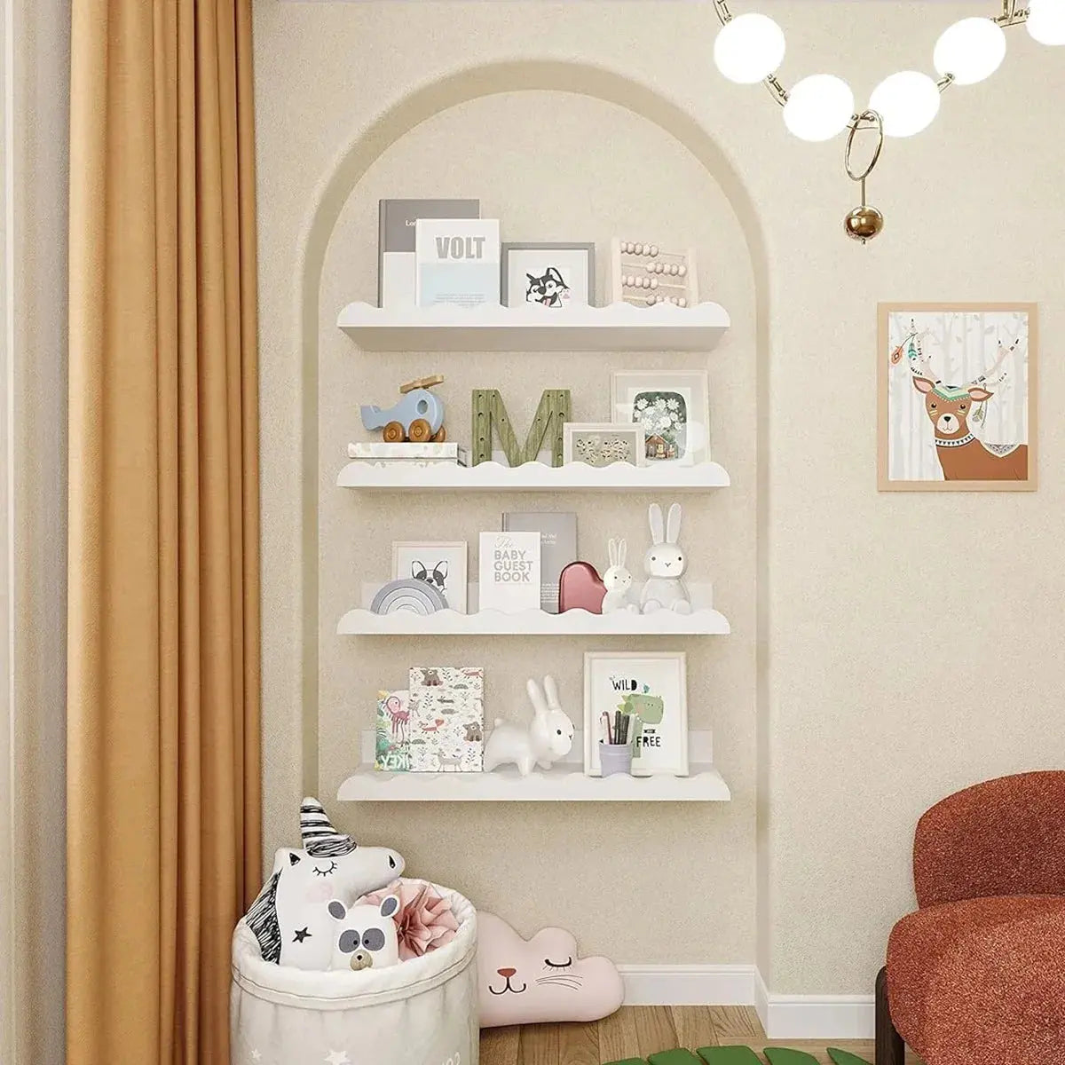 Wooden Wavy Wall Mounted Shelf  Product variant