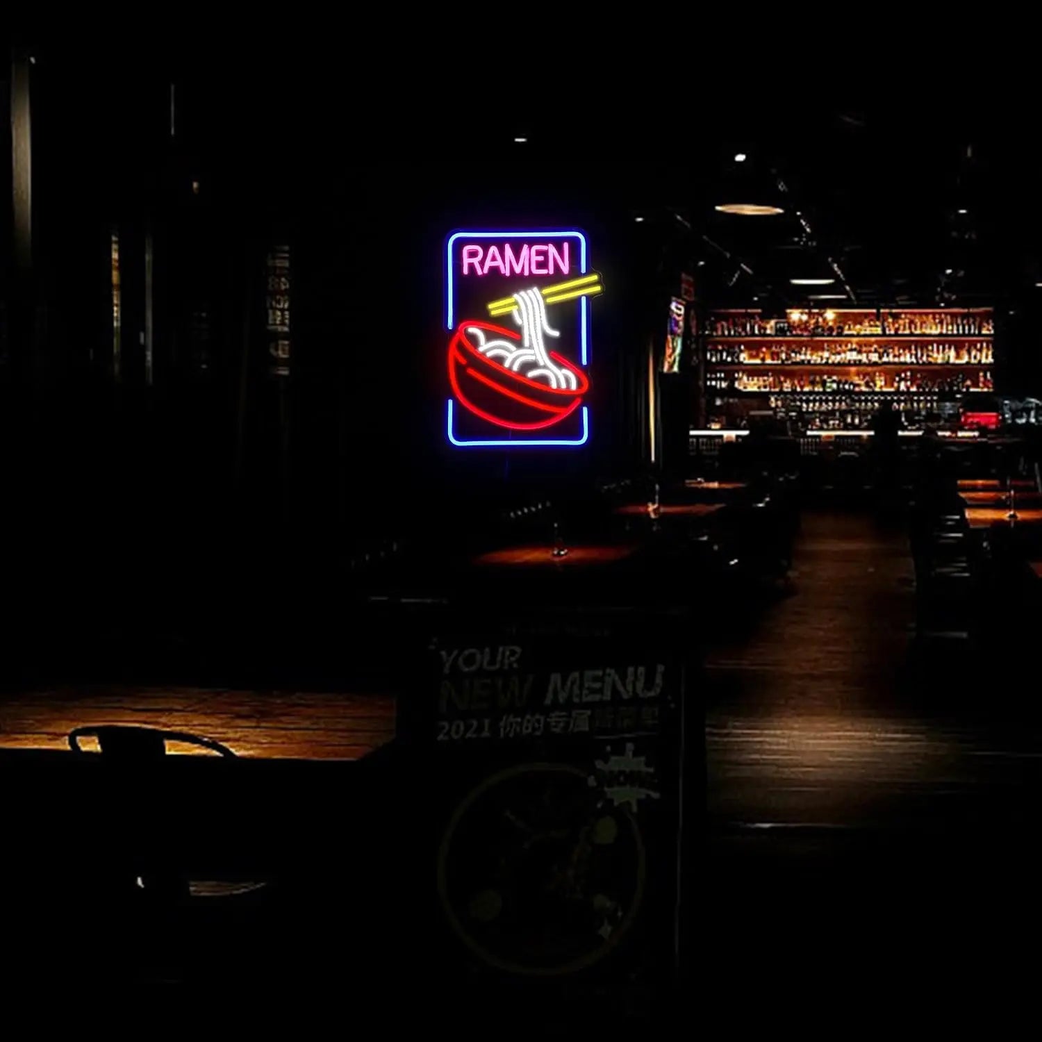 USB Dimmable Ramen Bowl Neon Sign with Noodles and Chopsticks LED Light for Japanese Restaurant Kitchen Decor Vibrant Wall Art  Product variant