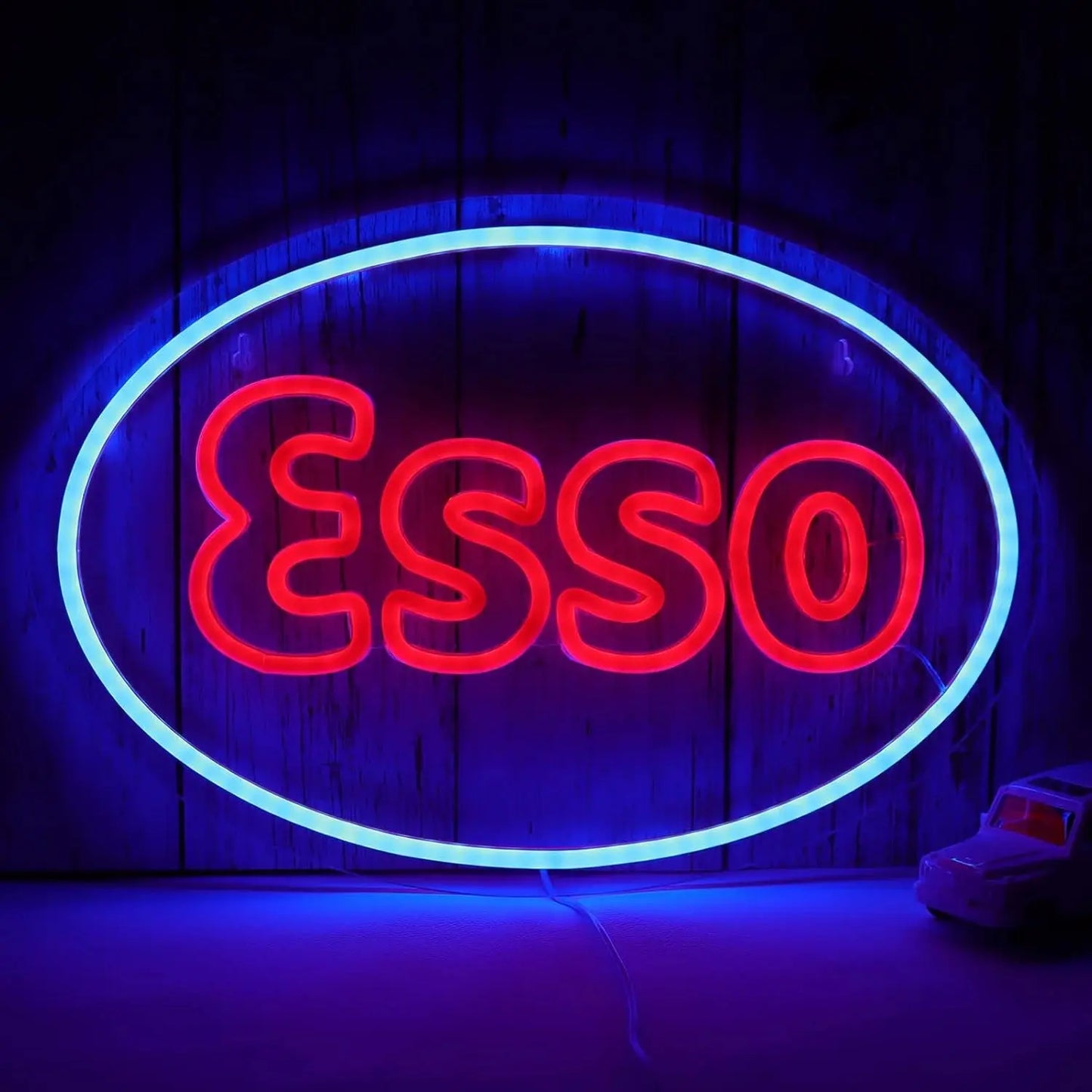 1 piece of Esso garage LED neon light decoration sign, used for garage wall lubrication, oil store, gas station display lighting  Product variant